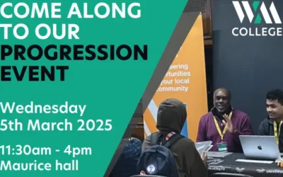 Come along to our Progression Event – Wednesday 5th March – WM College